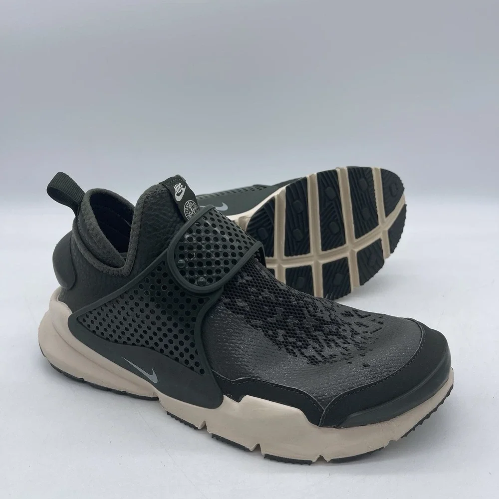 Nike 910090-300 Men's Size 7 Stone Island Sock Dart Mid Shoes 'Sequoia' Sneakers